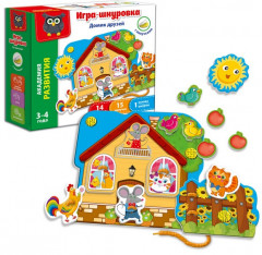 Игра-шнуровка с липучками «Домик друзей» - Фото 2