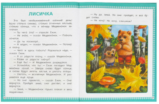 Книга с крупными буквами «Ёжик и Медвежонок»
