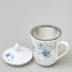 Кружка заварочная с ситом и крышкой «Васильки» - Фото 2
