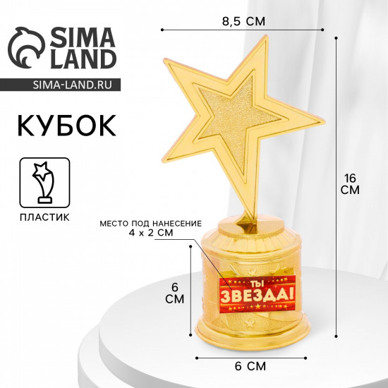 Наградная фигура звезда литая «Ты звезда»