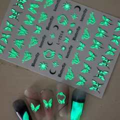 Наклейки для ногтей светящиеся в темноте «Бабочки» - Фото 1