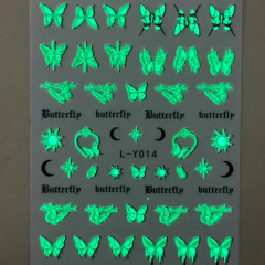 Наклейки для ногтей светящиеся в темноте «Бабочки» - Фото 3