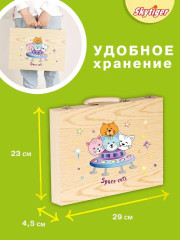 Набор для рисования в деревянном чемодане «Котята в космосе» - Фото 4