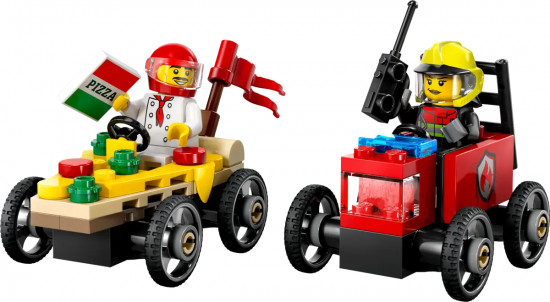 Конструктор LEGO® 60458 Гоночные машинки: пицца против пожарной машины