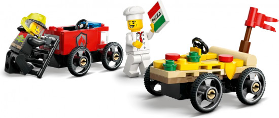 Конструктор LEGO® 60458 Гоночные машинки: пицца против пожарной машины