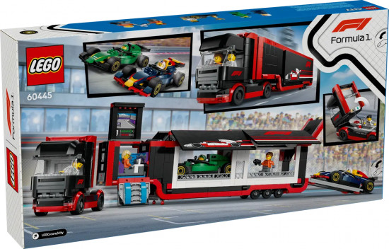 Конструктор LEGO® 60445 Грузовик F1 с болидами RB20 и AMR24 F1