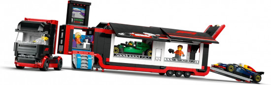 Конструктор LEGO® 60445 Грузовик F1 с болидами RB20 и AMR24 F1