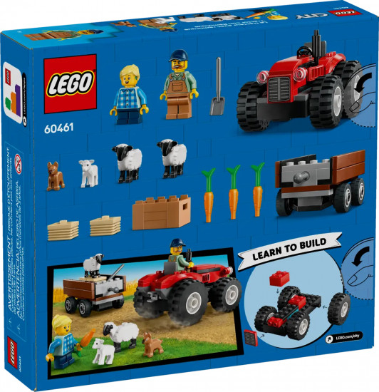 Конструктор LEGO® 60461 Красный трактор с прицепом и овцами