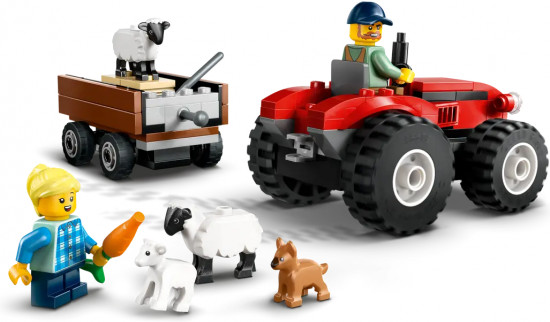 Конструктор LEGO® 60461 Красный трактор с прицепом и овцами