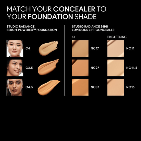 Консилер для лица «Studio Radiance 24Hr Luminous Lift Concealer», оттенок NC17