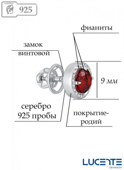 Серьги из серебра с фианитами