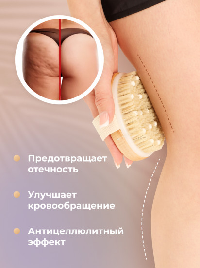 Щетка для сухого массажа с массажными зубцами