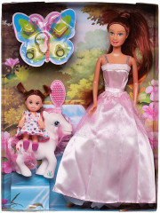 Набор игровой «Кукла в розовом платье с куколкой-дочкой на пони» - Фото 1