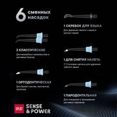 Портативный электрический ирригатор для полости рта со сменными насадками «Sense&Power Н300» - Фото 4