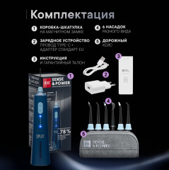 Портативный электрический ирригатор для полости рта со сменными насадками «Sense&Power Н300» - Фото 11