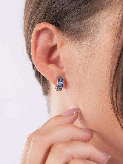 Серьги из серебра с эмалью