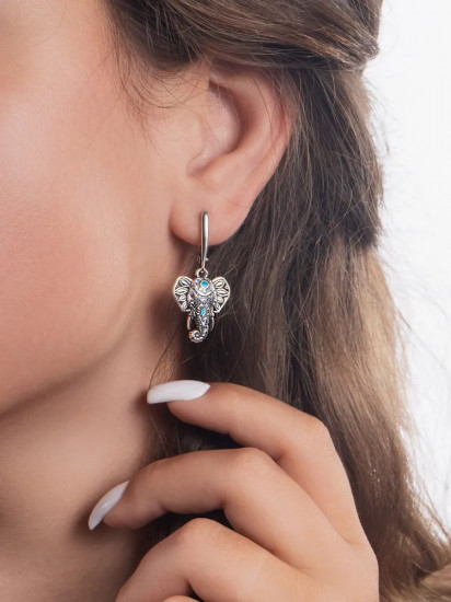 Серьги из серебра с эмалью
