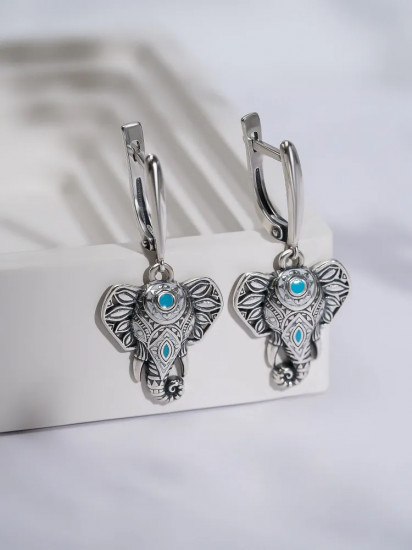 Серьги из серебра с эмалью