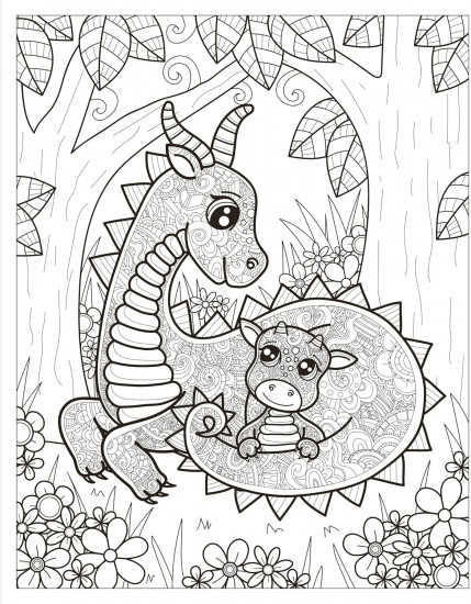 Zendoodle Coloring: Cuddly Dragons: Fire-Breathing Cuties to Color and Display