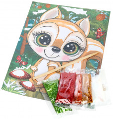 Аппликация из песка с глиттером «Белочка» - Фото 1