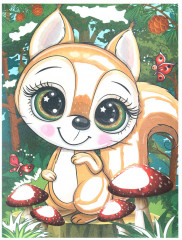 Аппликация из песка с глиттером «Белочка» - Фото 2