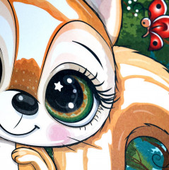 Аппликация из песка с глиттером «Белочка» - Фото 3