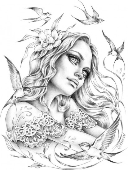 Wildflower Folk Coloring Book