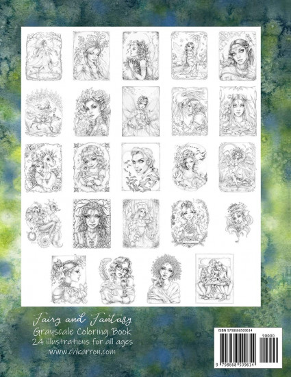 Fairy and Fantasy Grayscale Coloring Book