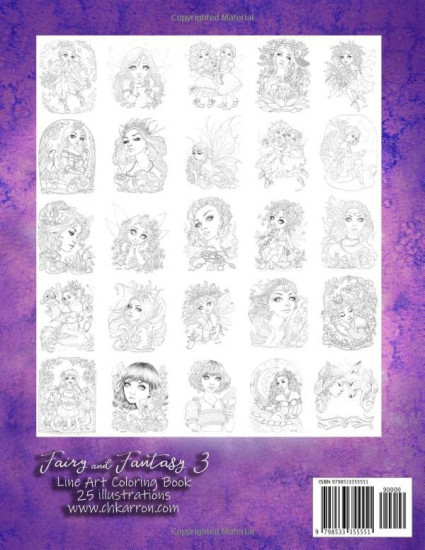Fairy and Fantasy 3 Line Art Coloring Book
