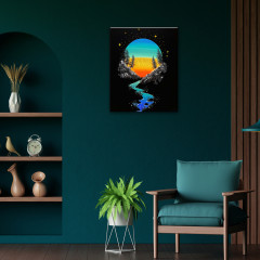 Картина по номерам с поталью «Закат в горах» - Фото 1