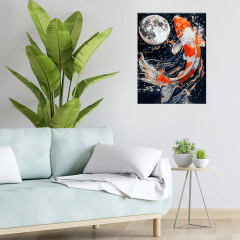 Картина по номерам с поталью «Танец карпа кои с луной» - Фото 1