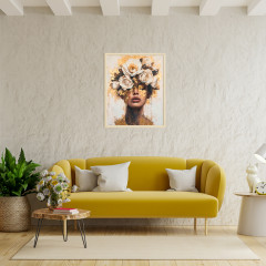 Картина по номерам с поталью «Девушка в венке из роз» - Фото 1