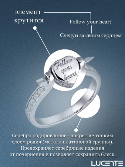 Кольцо из серебра с фианитами