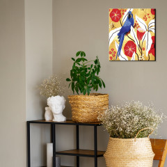 Картина по номерам с поталью «Синий попугай» - Фото 1