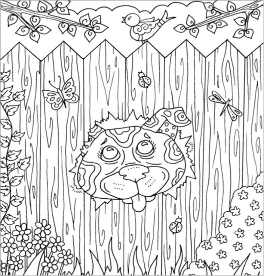 Zendoodle Colorscapes. Puppy Mischief