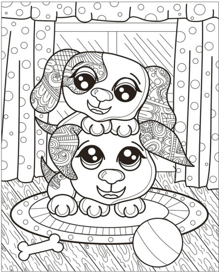 Zendoodle Coloring. Rescue Pups