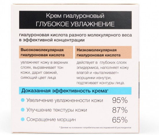 Kрем гиалуроновый для лица и области декольте «Глубокое увлажнение»