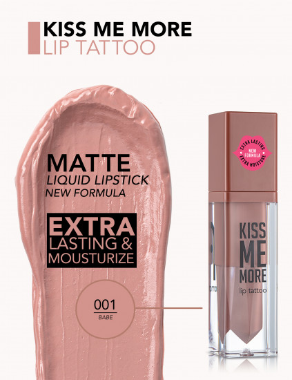 Помада для губ «Kiss Me More Lip Tattoo», тон 001 Babe