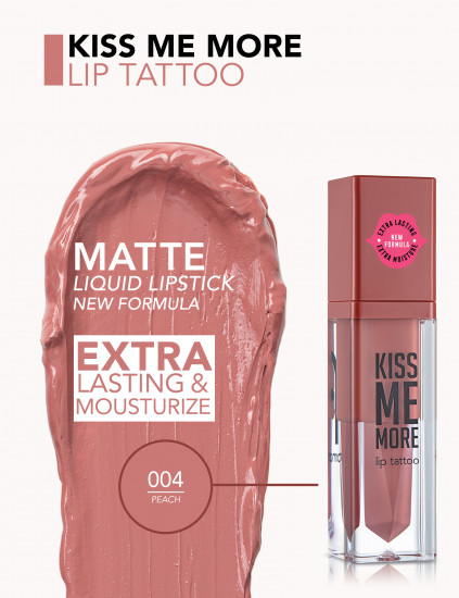 Помада для губ «Kiss Me More Lip Tattoo», тон 004 Peach