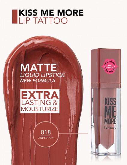 Помада для губ «Kiss Me More Lip Tattoo», тон 018 Perfection