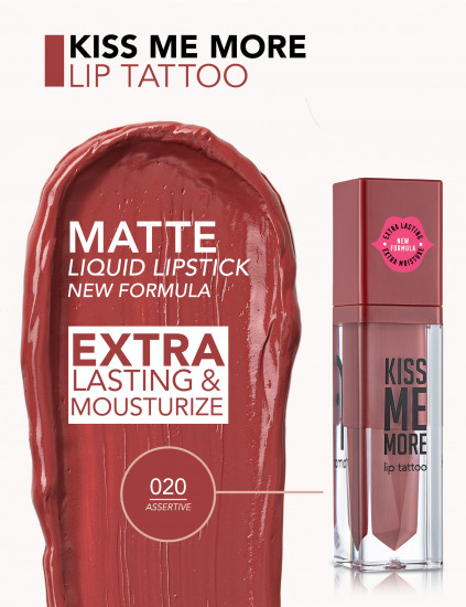 Помада для губ «Kiss Me More Lip Tattoo», тон 020 Assertive