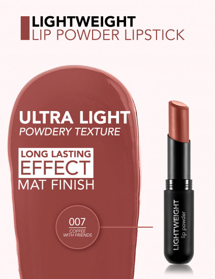Помада для губ «Lightweight Lip Powder Lipstick», тон 007 Coffee With Friends