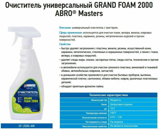 Очиститель универсальный «Grand Foam 2000»