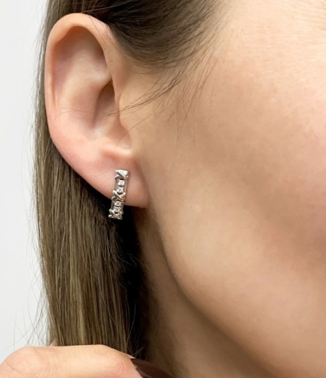 Серьги из серебра с фианитами