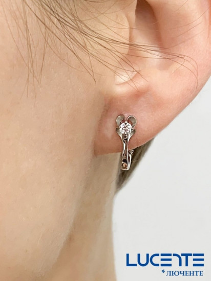 Серьги из серебра с фианитами