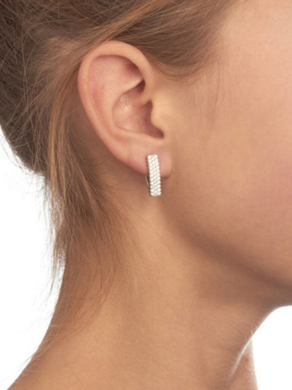 Серьги из серебра с фианитами