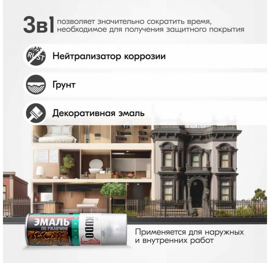 Эмаль по ржавчине, серебристо-коричневая