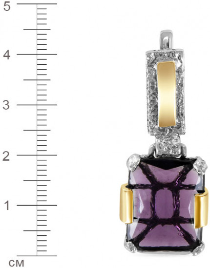 Серьги из серебра с камнем