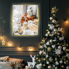 Картина по номерам с LED подсветкой «Зимний уют» - Фото 1