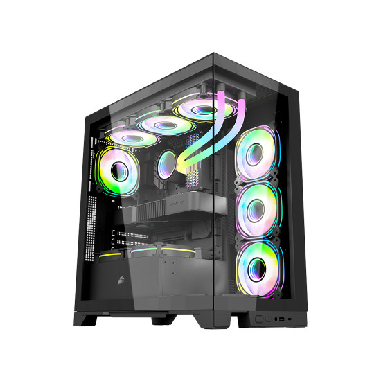 Компьютерный корпус 1STPLAYER MIKU Mi8-BK-3FBR1FBC1